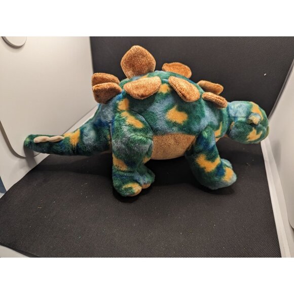 Aurora Plush Stuffed Stegosaurus Dinosaur Toy 14" Green Tie-Dye Soft Cuddly Cuti - Picture 5 of 8